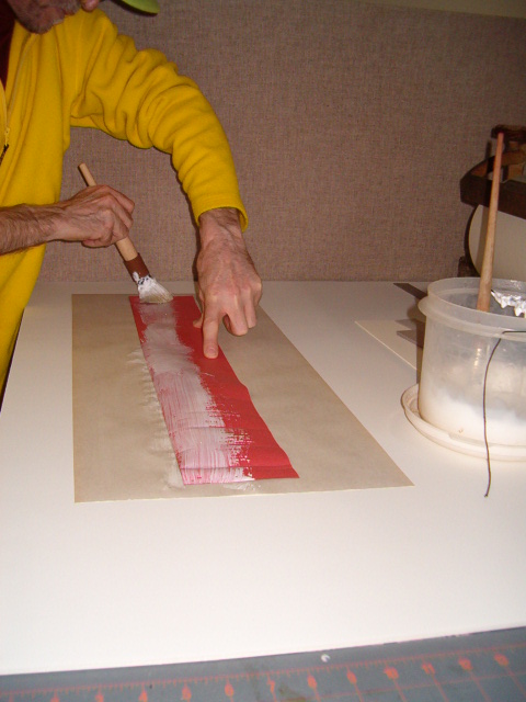 gluing the cloth