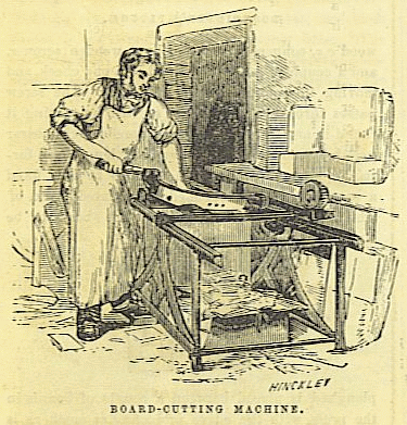 jacques shear binder cutting a board on the jacques shear