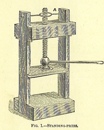 large standing wood book press