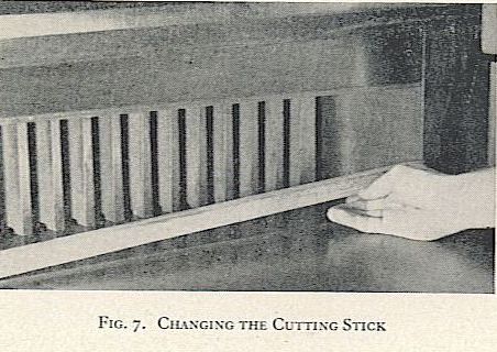 FIG. 7. CHANGING THE CUTTING STICK